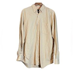 Bobby Jones yellow plaid woven shirt size large‎